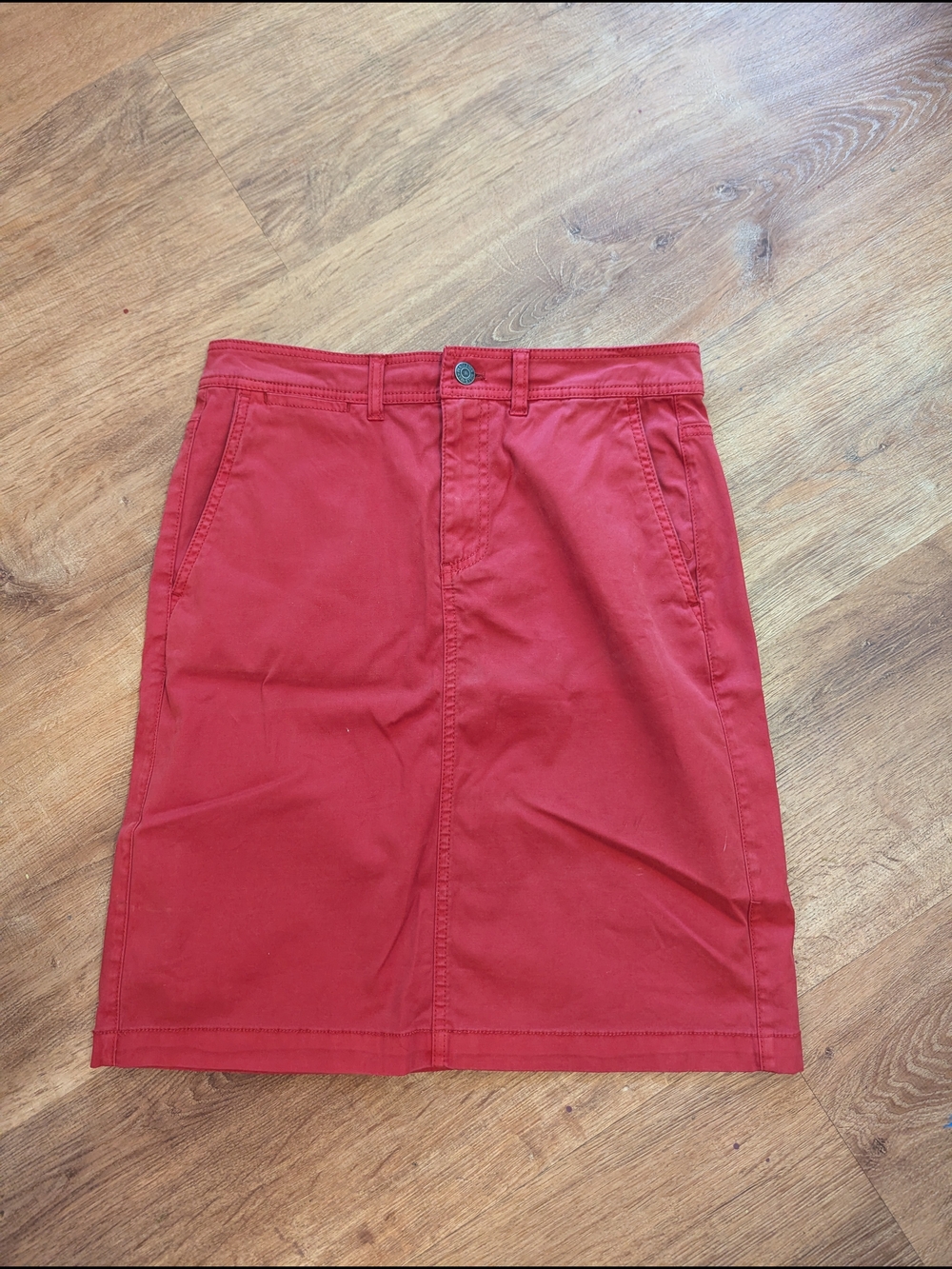 Pendleton Red Pencil Skirt with Front Pockets